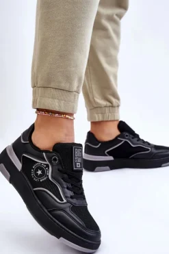 Sale Big Star Shoes Damskie Sportowe Buty Big Star LL274443 Czarno-Szare