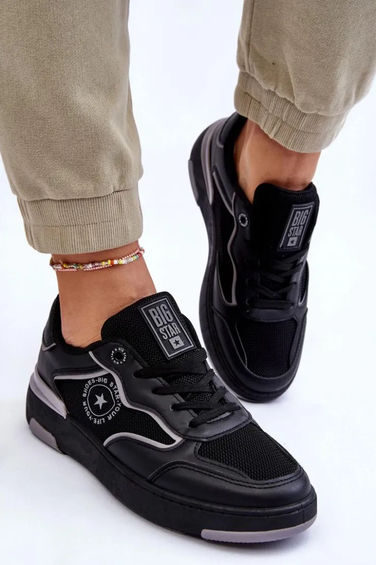 Sale Big Star Shoes Damskie Sportowe Buty Big Star LL274443 Czarno-Szare