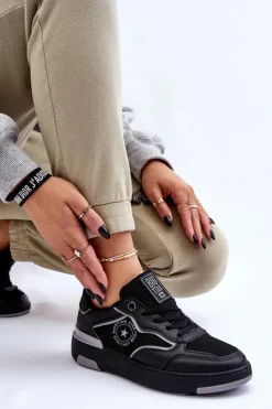 Sale Big Star Shoes Damskie Sportowe Buty Big Star LL274443 Czarno-Szare