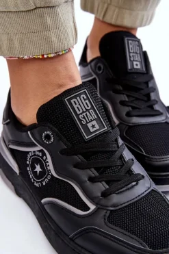 Sale Big Star Shoes Damskie Sportowe Buty Big Star LL274443 Czarno-Szare