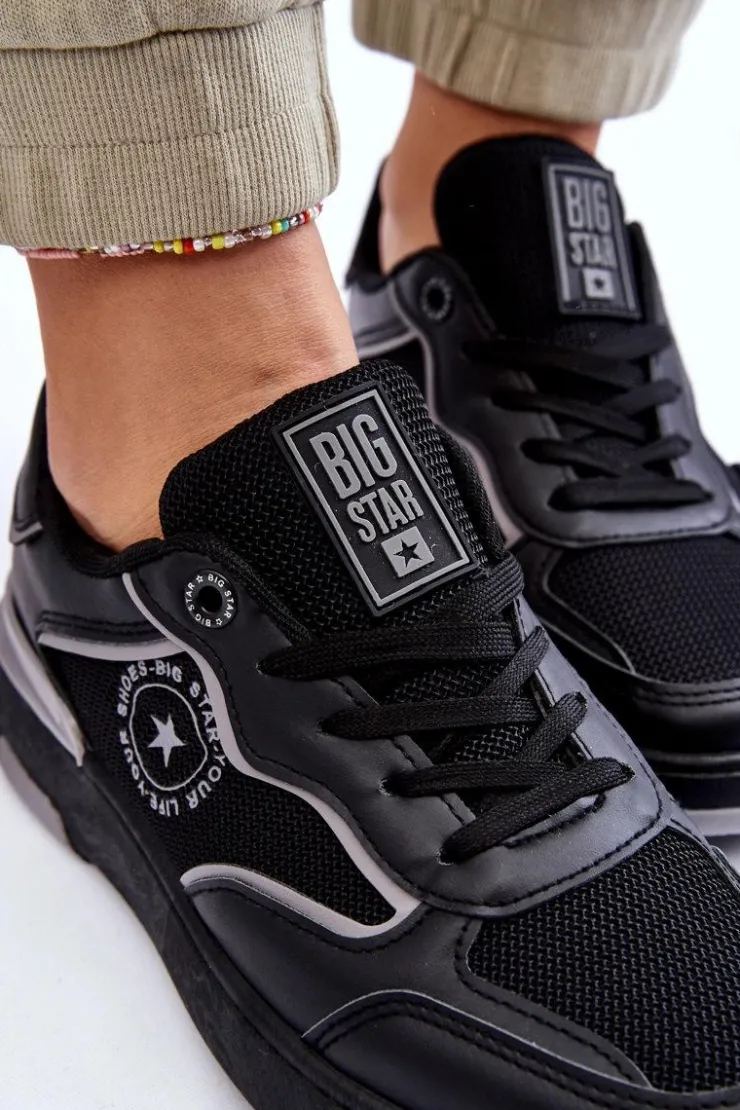 Sale Big Star Shoes Damskie Sportowe Buty Big Star LL274443 Czarno-Szare