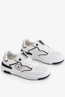 Damskie Big Star Shoes Damskie Sportowe Buty Big Star LL274440 Biało-Czarne