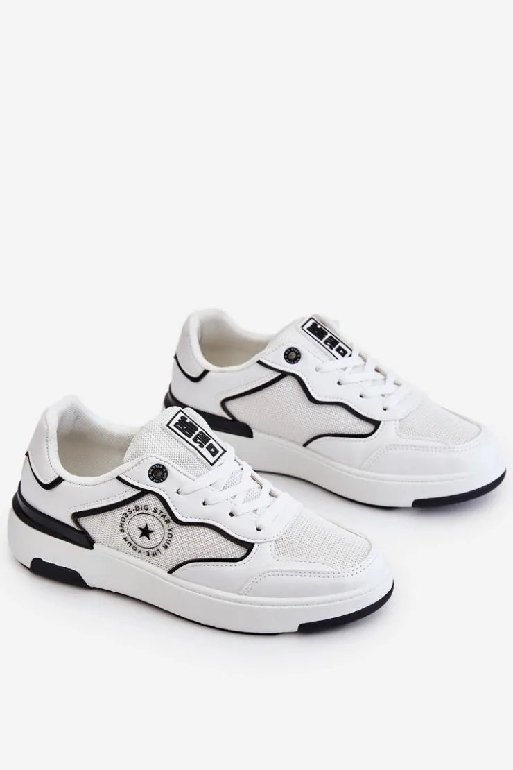 Damskie Big Star Shoes Damskie Sportowe Buty Big Star LL274440 Biało-Czarne