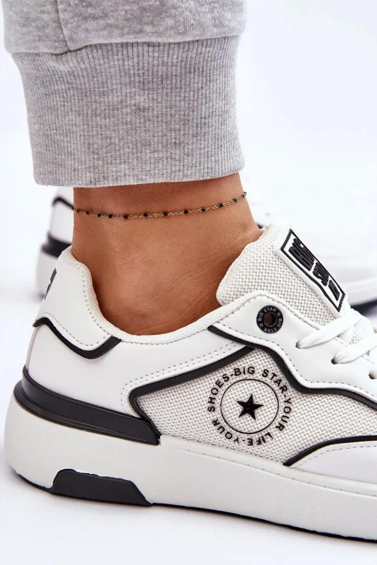 Damskie Big Star Shoes Damskie Sportowe Buty Big Star LL274440 Biało-Czarne