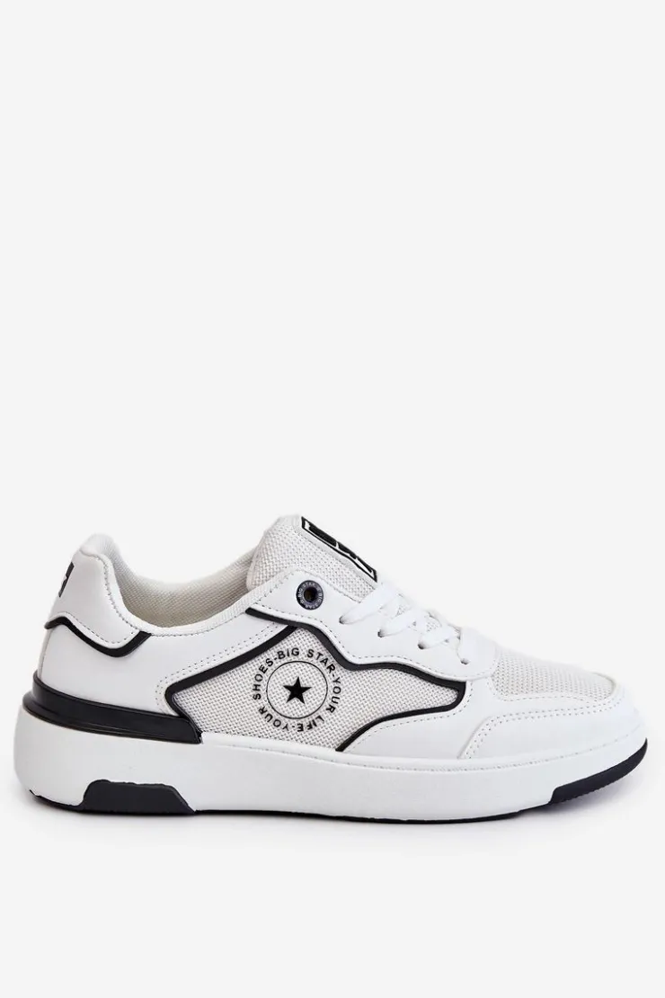 Damskie Big Star Shoes Damskie Sportowe Buty Big Star LL274440 Biało-Czarne