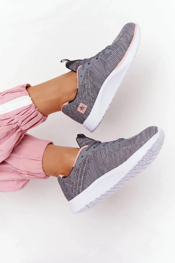 Evento Buty Sportowe Na Platformie*Damskie Sportowe Buty Comfort Foam Szare Long Distance