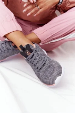 Evento Buty Sportowe Na Platformie*Damskie Sportowe Buty Comfort Foam Szare Long Distance