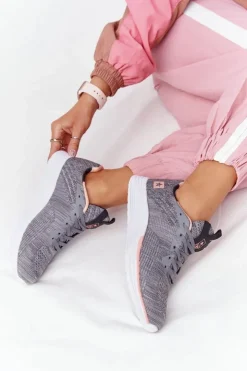 Evento Buty Sportowe Na Platformie*Damskie Sportowe Buty Comfort Foam Szare Long Distance