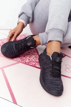 Damskie Evento Damskie Sportowe Buty Comfort Foam Czarne Long Distance