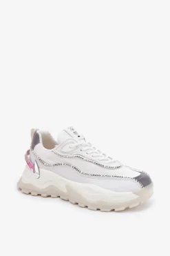 Online Cross Jeans Damskie Sportowe Buty II2R4017C Białe Biały