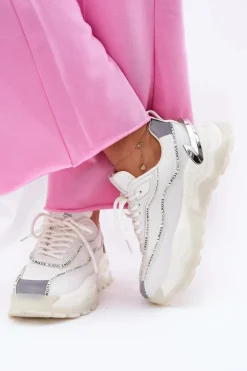 Online Cross Jeans Damskie Sportowe Buty II2R4017C Białe Biały