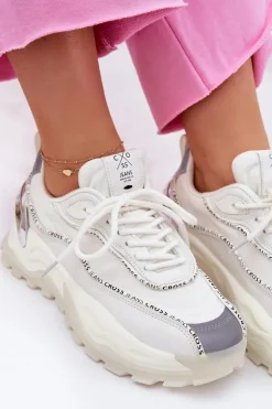 Online Cross Jeans Damskie Sportowe Buty II2R4017C Białe Biały