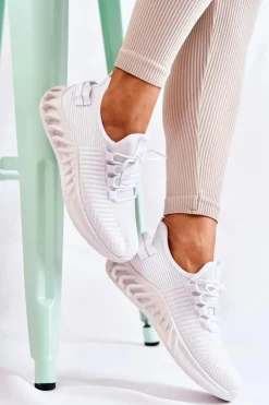 Damskie Boto Damskie Sportowe Buty Materiałowe Białe Lenney