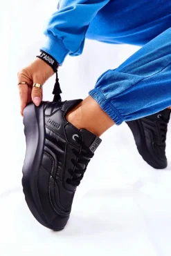 Best Big Star Shoes Damskie Sportowe Buty Memory Foam Big Star II274332 Czarne