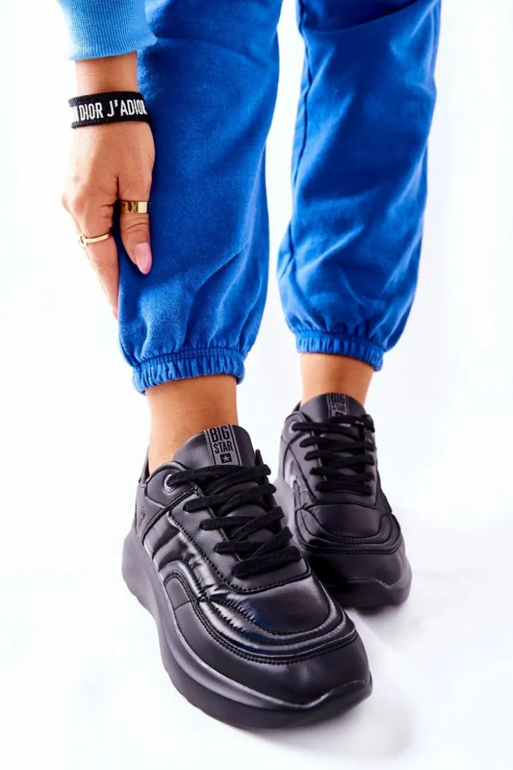 Best Big Star Shoes Damskie Sportowe Buty Memory Foam Big Star II274332 Czarne