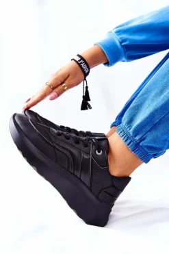 Best Big Star Shoes Damskie Sportowe Buty Memory Foam Big Star II274332 Czarne