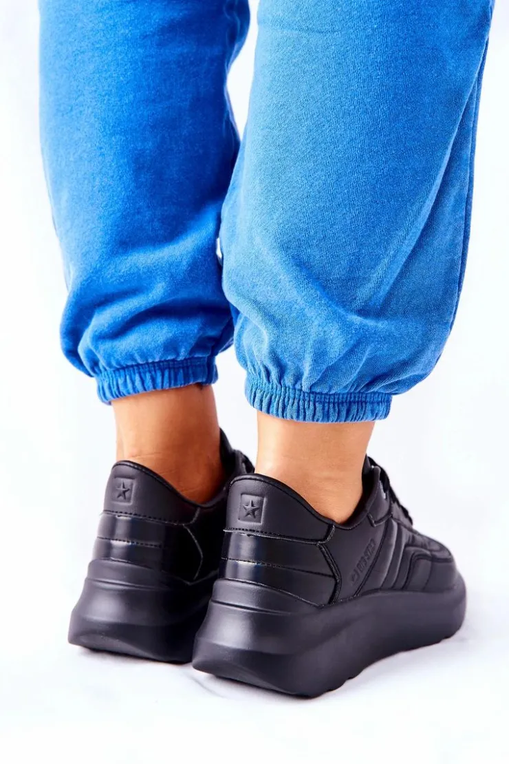 Best Big Star Shoes Damskie Sportowe Buty Memory Foam Big Star II274332 Czarne