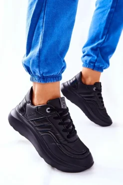 Best Big Star Shoes Damskie Sportowe Buty Memory Foam Big Star II274332 Czarne