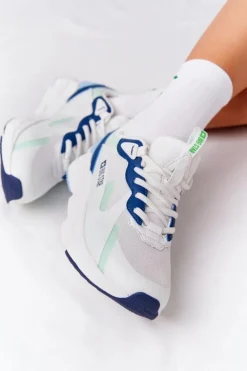 Hot Big Star Shoes Damskie Sportowe Buty Memory Foam Big Star HH274810 Biało-Zielone