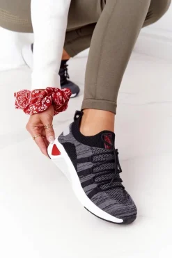 Damskie Big Star Shoes Damskie Sportowe Buty Memory Foam Big Star HH274532 Ciemnoszare