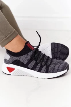 Damskie Big Star Shoes Damskie Sportowe Buty Memory Foam Big Star HH274532 Ciemnoszare