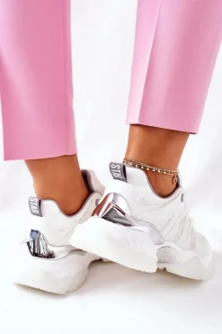 Damskie Big Star Shoes Damskie Sportowe Buty Memory Foam Big Star II274088 Białe