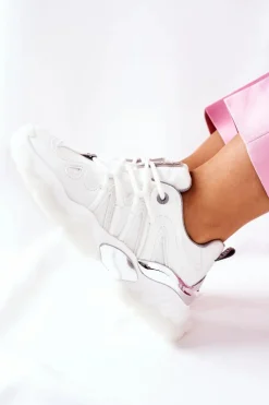 Damskie Big Star Shoes Damskie Sportowe Buty Memory Foam Big Star II274088 Białe