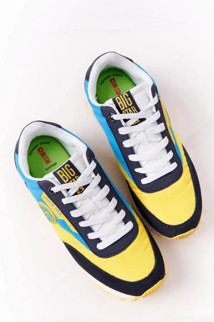 Online Big Star Shoes Damskie Sportowe Buty Memory Foam Big Star HH274525 Żółto-Niebieskie