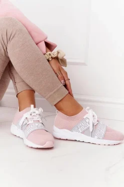 Damskie Big Star Shoes Damskie Sportowe Buty Memory Foam Big Star HH274353 Różowe