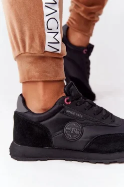 Damskie Big Star Shoes Damskie Sportowe Buty Memory Foam Big Star HH274528 Czarne