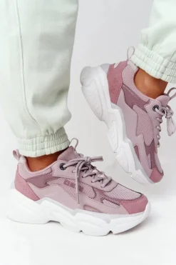 Hot Big Star Shoes Damskie Sportowe Buty Memory Foam Big Star HH274258 Fioletowe