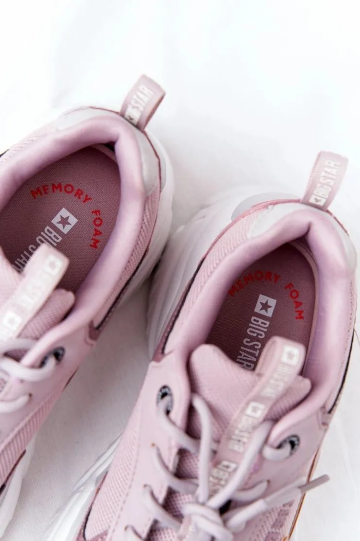 Hot Big Star Shoes Damskie Sportowe Buty Memory Foam Big Star HH274258 Fioletowe