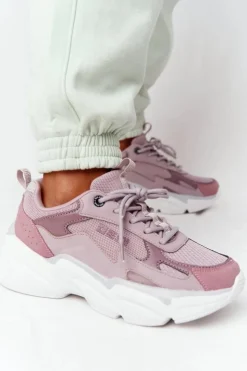 Hot Big Star Shoes Damskie Sportowe Buty Memory Foam Big Star HH274258 Fioletowe