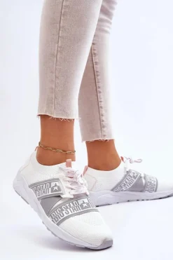 Big Star Shoes Trampki Damskie Big Star|Buty Sportowe Na Platformie*Damskie Sportowe Buty Memory Foam Big Star HH274355 Białe