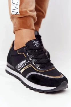 Online Big Star Shoes Damskie Sportowe Buty Memory Foam Big Star HH274272 Czarne