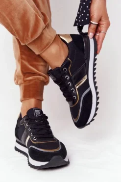 Online Big Star Shoes Damskie Sportowe Buty Memory Foam Big Star HH274272 Czarne