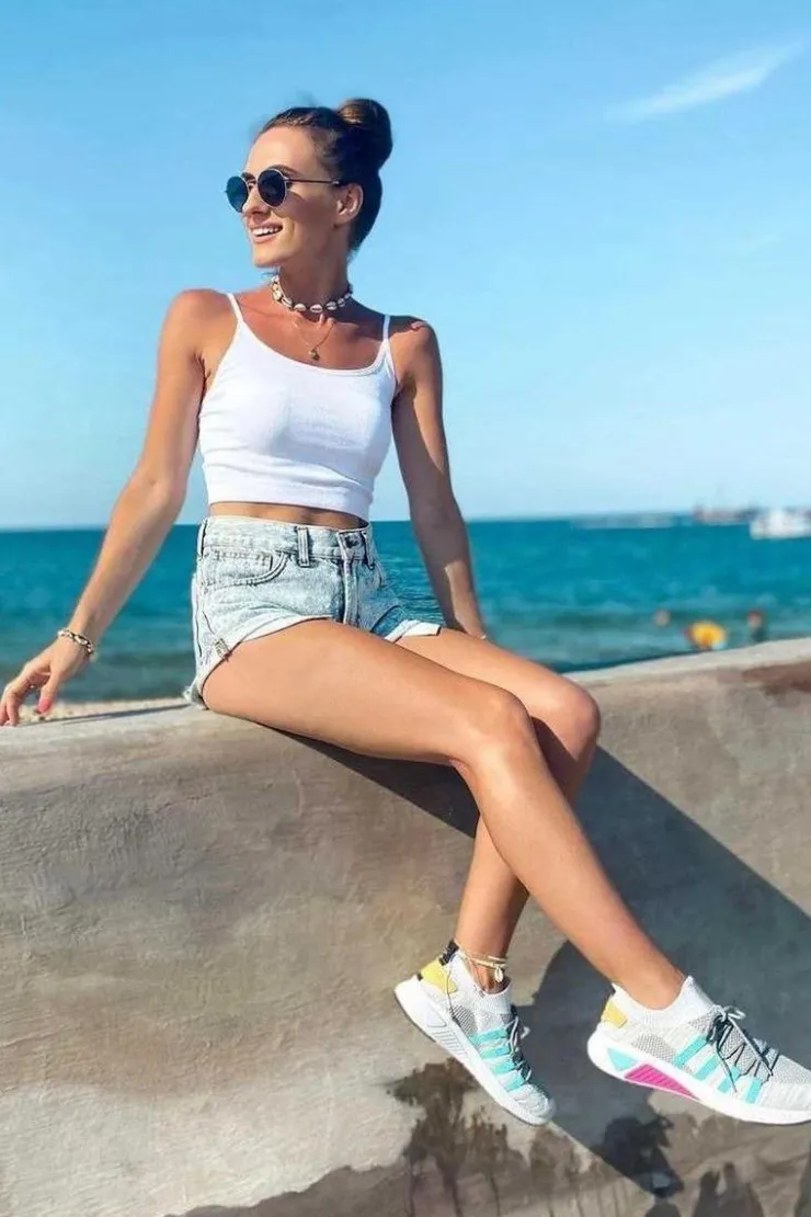 Discount Big Star Shoes Damskie Sportowe Buty Memory Foam Big Star HH274531 Biało-Szare