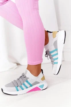 Discount Big Star Shoes Damskie Sportowe Buty Memory Foam Big Star HH274531 Biało-Szare