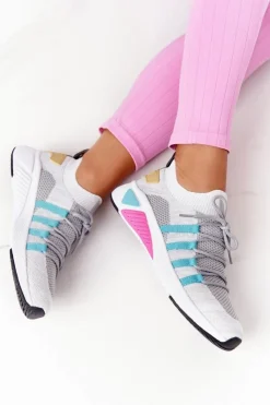 Discount Big Star Shoes Damskie Sportowe Buty Memory Foam Big Star HH274531 Biało-Szare