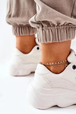 Big Star Shoes Trampki Damskie Big Star|Big Star*Damskie Sportowe Buty Memory Foam Big Star II274359 Białe