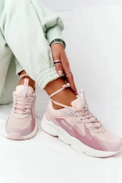 Damskie Big Star Shoes Damskie Sportowe Buty Memory Foam Big Star HH274811 Różowe