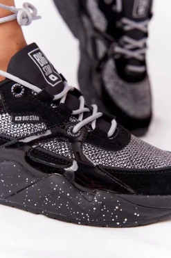 Damskie Big Star Shoes Damskie Sportowe Buty Memory Foam Big Star HH274325 Czarne