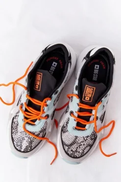 Outlet Big Star Shoes Damskie Sportowe Buty Memory Foam Big Star HH274324 Szaro-Zielone