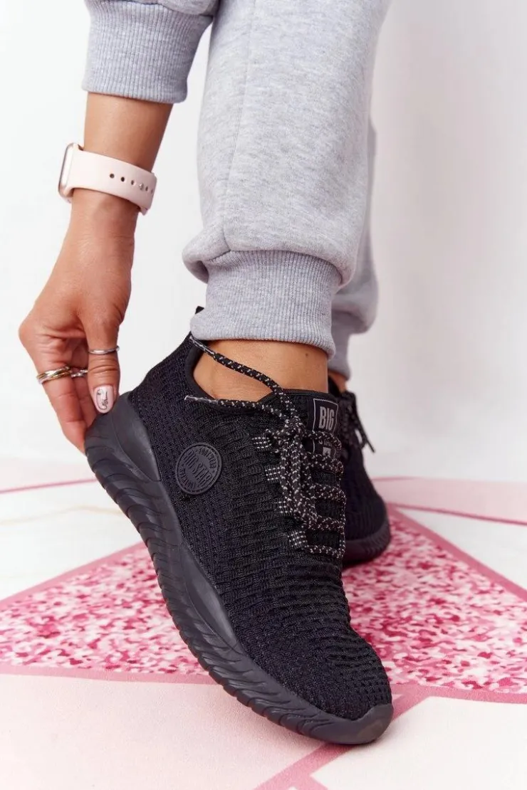 Damskie Big Star Shoes Damskie Sportowe Buty Memory Foam Big Star HH274298 Czarne