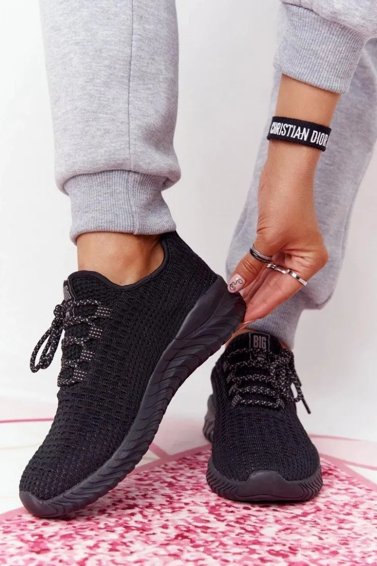 Damskie Big Star Shoes Damskie Sportowe Buty Memory Foam Big Star HH274298 Czarne