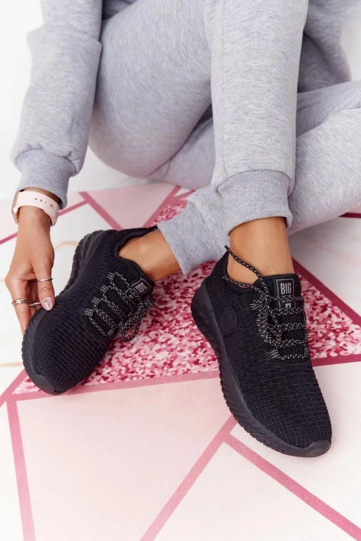 Damskie Big Star Shoes Damskie Sportowe Buty Memory Foam Big Star HH274298 Czarne