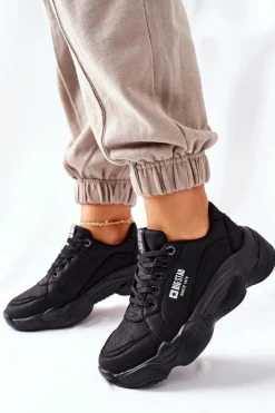 New Big Star Shoes Damskie Sportowe Buty Memory Foam Big Star II274356 Czarne