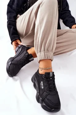 New Big Star Shoes Damskie Sportowe Buty Memory Foam Big Star II274356 Czarne