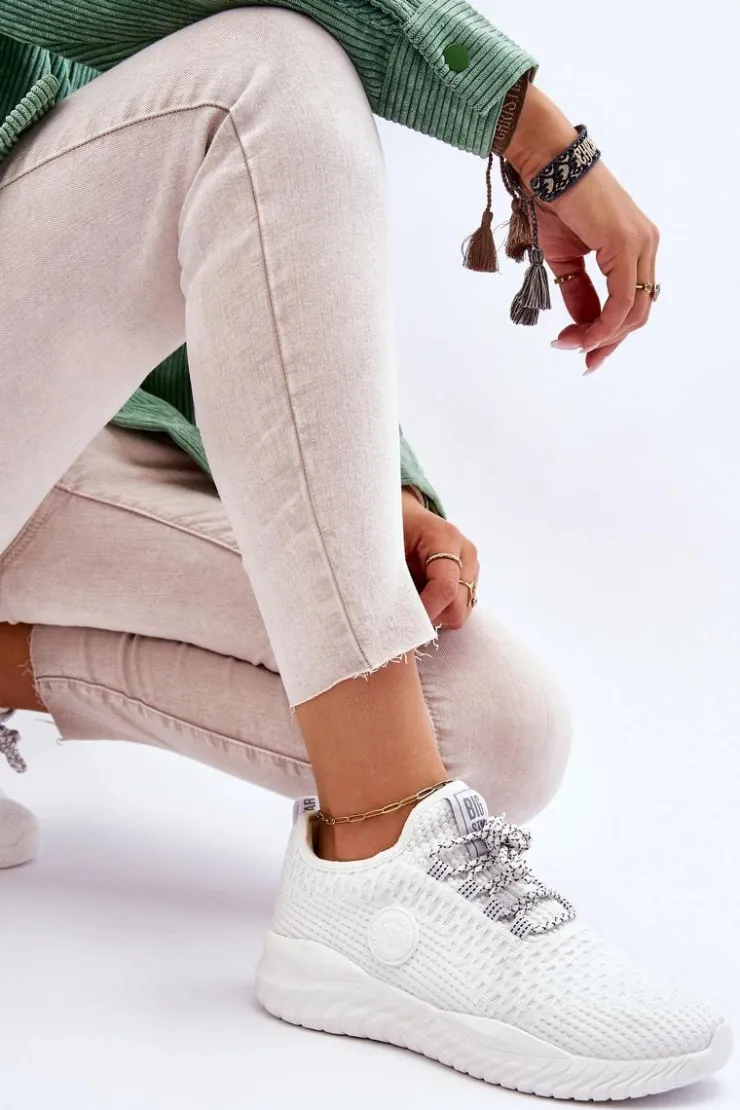 Big Star Shoes Trampki Damskie Big Star|Buty Sportowe Na Platformie*Damskie Sportowe Buty Memory Foam Big Star HH274296 Białe