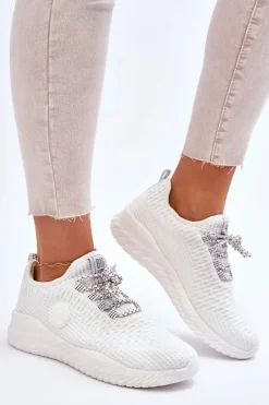 Big Star Shoes Trampki Damskie Big Star|Buty Sportowe Na Platformie*Damskie Sportowe Buty Memory Foam Big Star HH274296 Białe